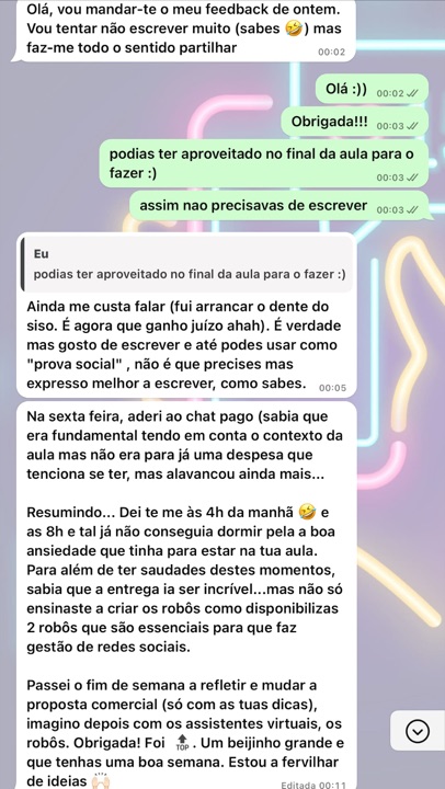 Carina: adorei a tua aula, adoro a forma simples e prática como explicas