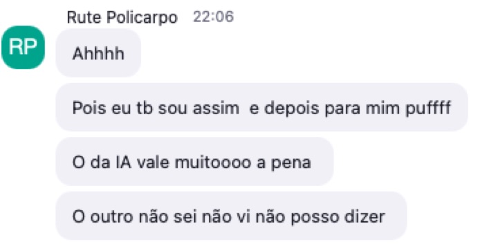 Rute: o da IA vale muito a pena